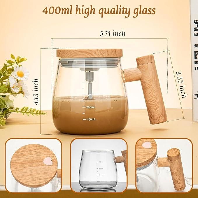 ☕ AutoStir 400ml Self-Mixing Coffee Cup